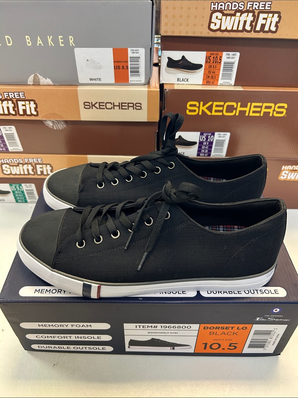 Ben Sherman Men’s Shoes size 10.5 Black Low-Top Canvas Lace-Up Sneakers 0531